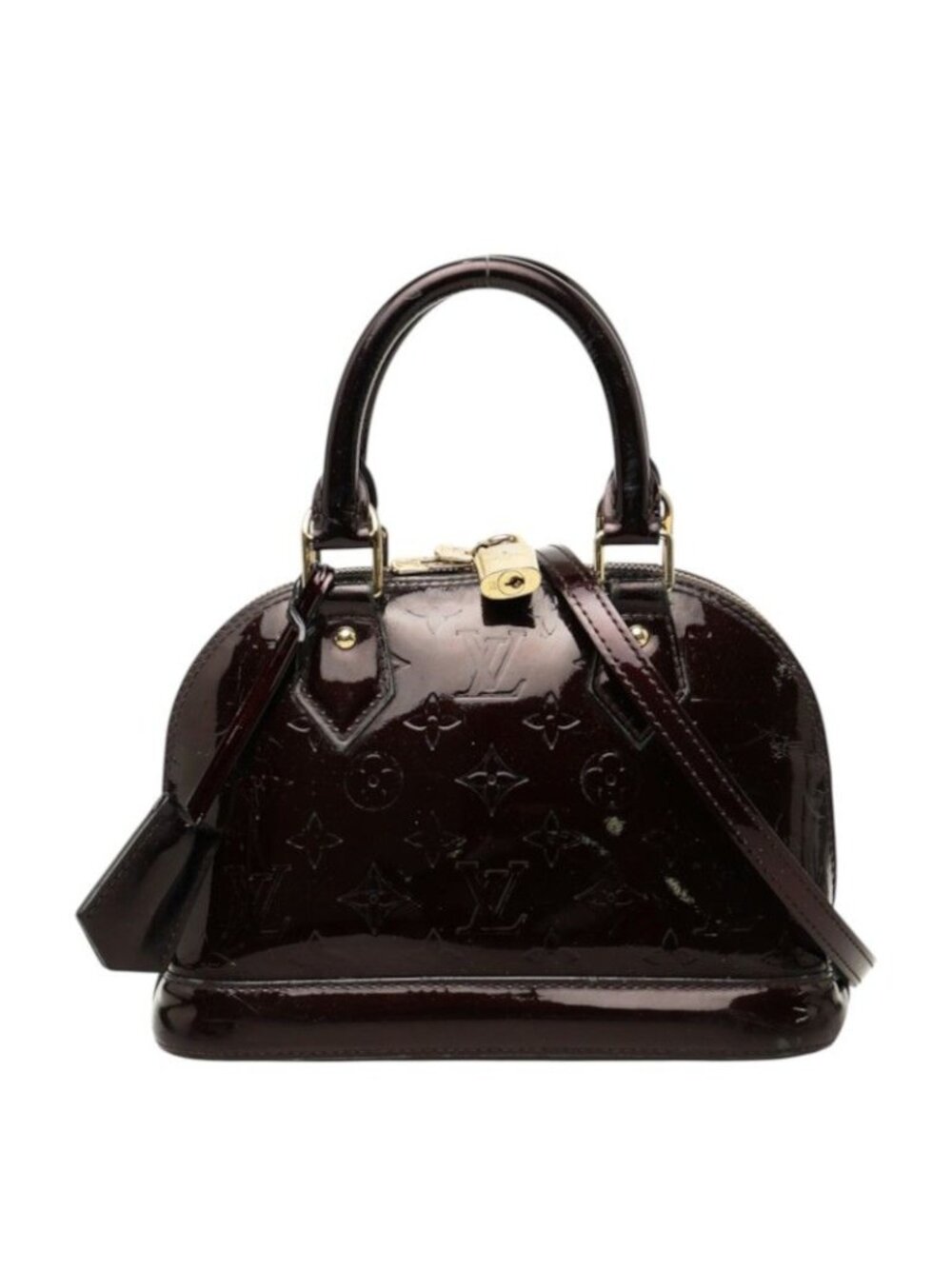 Louis Vuitton Monogram Vernis Alma BB 2-Way Shoulder Bag Amarante Purple Patent